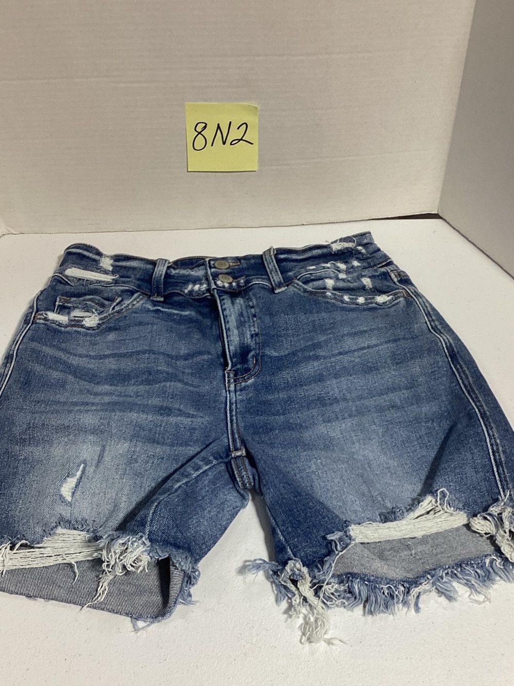 Flying Monkey Distressed Denim Shorts - Blue Wash